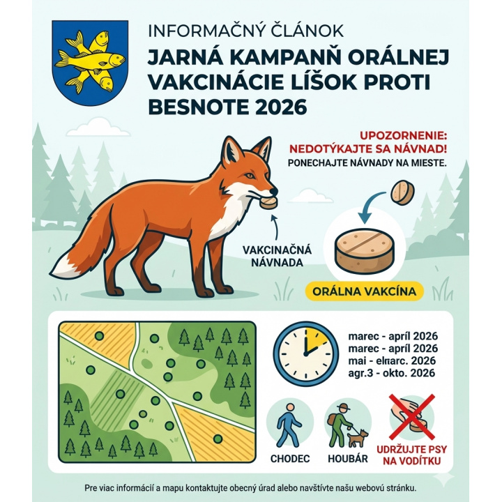 Informácia o začatí jarnej kampane 2026 orálnej vakcinácie líšok proti besnote :