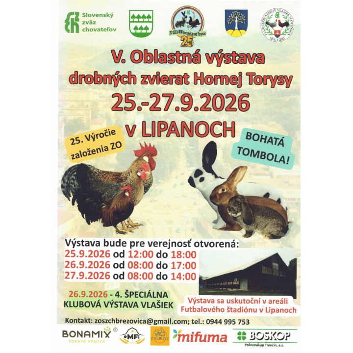 V. Oblastná výstava drobných zvierat Hornej Torysy v Lipanoch 